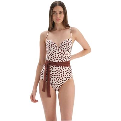 Dagi Damesmode, full-cup, eendelig badpak, Bruin ecru, 36 Dagi Damesmode, full-cup, eendelig badpak, Bruin ecru, 36