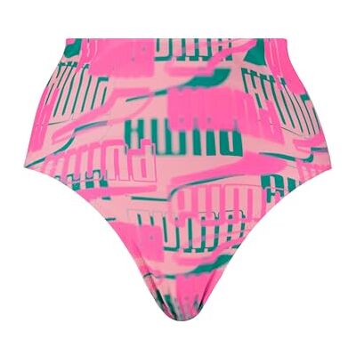 PUMA Swim Women Printed High Waist Brief 1P, roze combo, XS PUMA Swim Women Printed High Waist Brief 1P, roze combo, XS