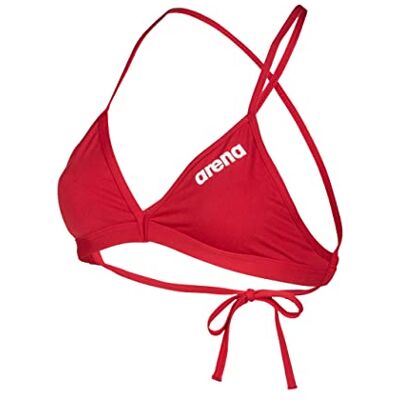 ARENA Performance Team Solide bikinitop voor dames, sportief voor zwembad, sneldrogende badmode, Maxfit Eco chloorbestendige stof, UV-bescherming en gevoerde stof aan de voorkant, rood-wit ARENA Performance Team Solide bikinitop voor dames, sportief voor zwembad, sneldrogende badmode, Maxfit Eco chloorbestendige stof, UV-bescherming en gevoerde stof aan de voorkant, rood-wit
