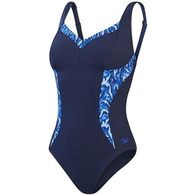 Speedo Badpak voor dames, Puur Blauw/Kobalt/Nieuwsgierig Blauw, 58 Speedo Badpak voor dames, Puur Blauw/Kobalt/Nieuwsgierig Blauw, 58