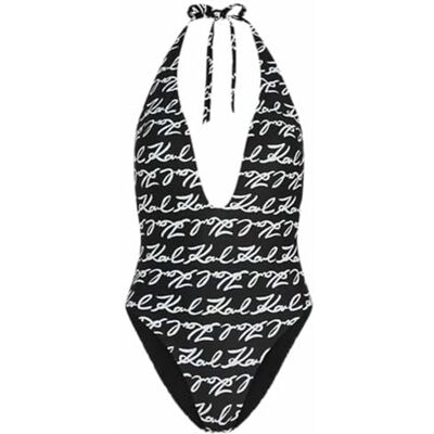 KARL LAGERFELD , Karl Signature All-over Cheeky Badpak, Signature-AOP-Black, S, zwart, S KARL LAGERFELD , Karl Signature All-over Cheeky Badpak, Signature-AOP-Black, S, zwart, S