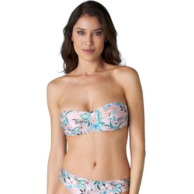 Lovable Bedrukte gebreide micro dames bandeau-bikini, tropische print perzik, 34 / C Lovable Bedrukte gebreide micro dames bandeau-bikini, tropische print perzik, 34 / C