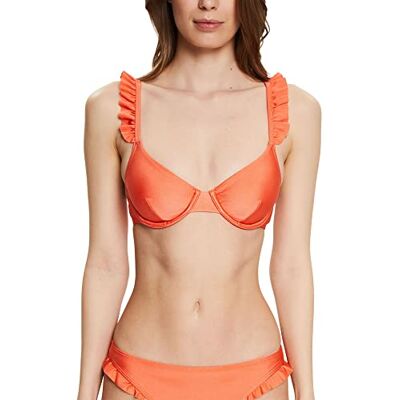ESPRIT Beugeltop met ruches, koraalrood, 95B ESPRIT Beugeltop met ruches, koraalrood, 95B