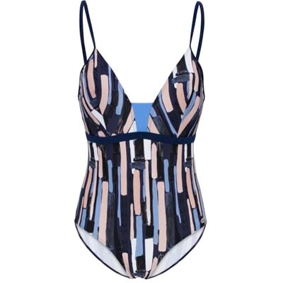 Fashy Badpak voor dames (van 80% gerecycled materiaal), met cups, blauw, blauw, 38 / B Fashy Badpak voor dames (van 80% gerecycled materiaal), met cups, blauw, blauw, 38 / B