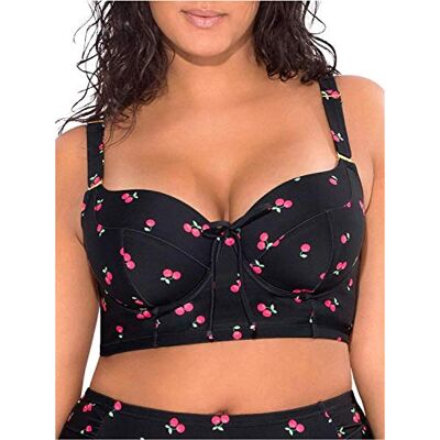 Smart & Sexy dames Plus-size lange gevoerde onderdraad bikinitop, Zoete kers, 85D Smart & Sexy dames Plus-size lange gevoerde onderdraad bikinitop, Zoete kers, 85D