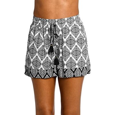La Blanca Vrouwen Strand Korte Badpak Cover Up Zwembroek, Zwart/Wit // Oasis Tile, Klein, Zwart/Wit//Oasis Tile, S La Blanca Vrouwen Strand Korte Badpak Cover Up Zwembroek, Zwart/Wit // Oasis Tile, Klein, Zwart/Wit//Oasis Tile, S