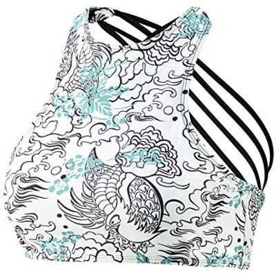 Beco dames met gekruiste spaghettibandjes bikini, wit/bont, 36 Beco dames met gekruiste spaghettibandjes bikini, wit/bont, 36