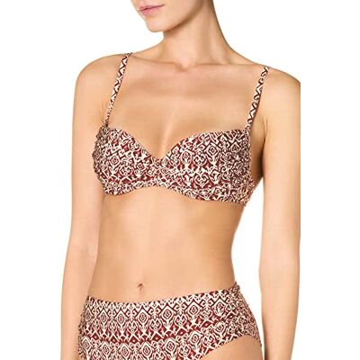 Goldenpoint Bikini dames badpak bandeau-beha ruches ashram, bruin, 90B Goldenpoint Bikini dames badpak bandeau-beha ruches ashram, bruin, 90B