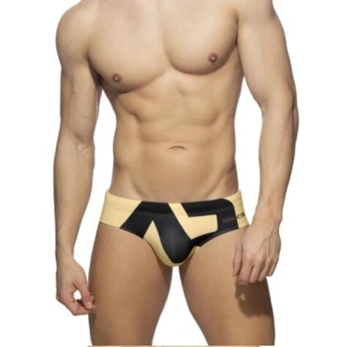 FULUJIDI Zwembroek Boardshorts Zwembroek Sexy Badpak Heren Badmode Zwempakken Zwempakken Effen Lage Taille Badpakken Ademend Strand Kleding XXL Goud