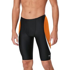 Speedo Endurance+, Splice teamkleuren, standaard zwembroek voor heren, zwart/oranje, maat 36 Speedo Endurance+, Splice teamkleuren, standaard zwembroek voor heren, zwart/oranje, maat 36