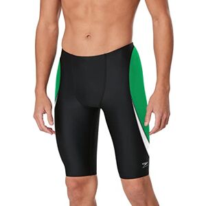 Speedo Badpak voor heren, standaard zwembroek, Endurance+, Splice Team-kleuren, zwart/groen, maat 22 Speedo Badpak voor heren, standaard zwembroek, Endurance+, Splice Team-kleuren, zwart/groen, maat 22