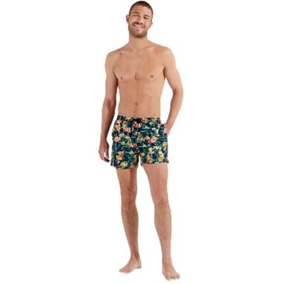 HOM Flamingo zwembroek, Roze Vlaamse Print Marine Achtergrond, S HOM Flamingo zwembroek, Roze Vlaamse Print Marine Achtergrond, S