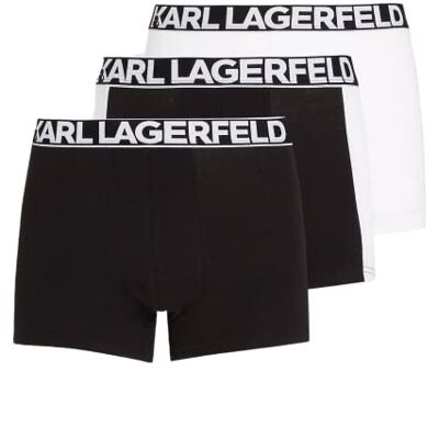 KARL LAGERFELD Heren Elastische zwembroek (Set van 3), Zwart/Wit, XS KARL LAGERFELD Heren Elastische zwembroek (Set van 3), Zwart/Wit, XS