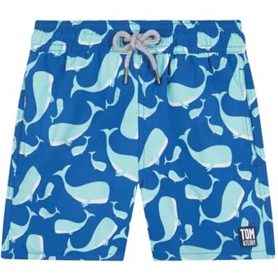 Tom & Teddy Jongens Navy & Aqua Whales Zwemshorts, blauw, 7-8 Jaar Tom & Teddy Jongens Navy & Aqua Whales Zwemshorts, blauw, 7-8 Jaar