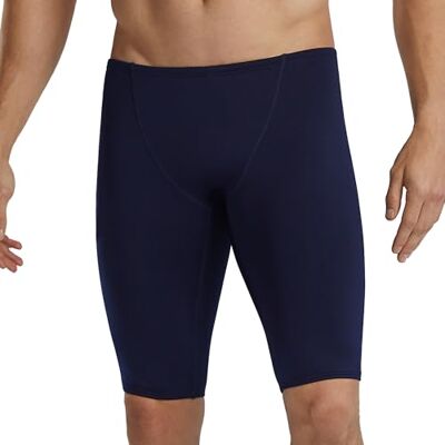 TYR Durafast Elite Solid Jammer badpak voor heren, marineblauw/logo, 38 TYR Durafast Elite Solid Jammer badpak voor heren, marineblauw/logo, 38