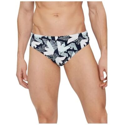 Giorgio Armani Eagle Macro Logo Swim Low Brief Slip voor heren, meerkleurig (Navy/Eagle Print 2), 62 Giorgio Armani Eagle Macro Logo Swim Low Brief Slip voor heren, meerkleurig (Navy/Eagle Print 2), 62