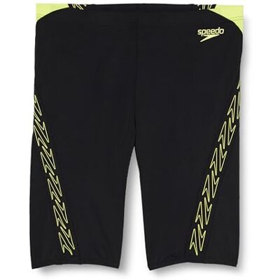 Speedo Hyperboom Splice Jammer Zwembroek voor heren, sneldrogend, training, fitness, chloorbestendige jammer, 1 stuks, Zwart/Citroen Motregen, 36 Speedo Hyperboom Splice Jammer Zwembroek voor heren, sneldrogend, training, fitness, chloorbestendige jammer, 1 stuks, Zwart/Citroen Motregen, 36