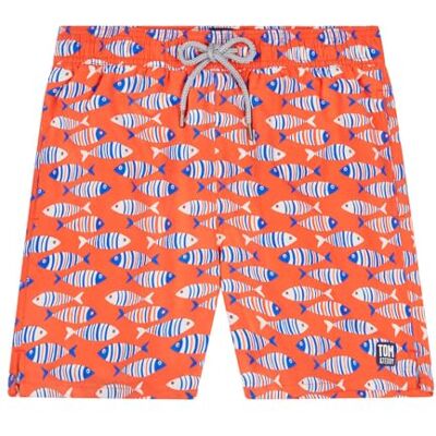 Tom & Teddy Zwemshort Orange Striped Fish in maat L voor volwassenen hoogwaardige badmode geïnspireerd op de Australische strandlifestyle voor vader en zoon, oranje, L Tom & Teddy Zwemshort Orange Striped Fish in maat L voor volwassenen hoogwaardige badmode geïnspireerd op de Australische strandlifestyle voor vader en zoon, oranje, L