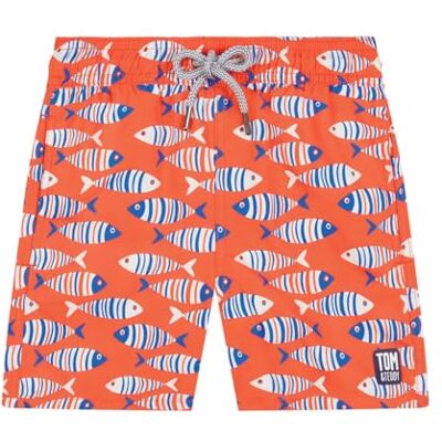 Tom & Teddy Heren/Jongens Oranje Gestreepte Fish Zwembroek, oranje, 12-24 Maanden Tom & Teddy Heren/Jongens Oranje Gestreepte Fish Zwembroek, oranje, 12-24 Maanden