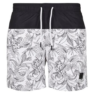 Urban Classics Low Block Pattern Swim Shorts heren zwembroek Urban Classics Low Block Pattern Swim Shorts heren zwembroek