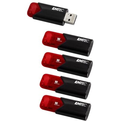 EMTEC Set van 5 USB 2.0 Click Easy B110 USB-sticks 32 GB Kunststof Intrekbaar mechanisme Gegevensopslag, Bestandsoverdracht, Computer Blauw EMTEC Set van 5 USB 2.0 Click Easy B110 USB-sticks 32 GB Kunststof Intrekbaar mechanisme Gegevensopslag, Bestandsoverdracht, Computer Blauw