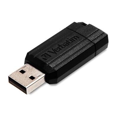 Verbatim PinStripe USB-stick 16 GB, lichte en praktische stick in strepen-look, met schuifmechanisme, zwart, 49063 Verbatim PinStripe USB-stick 16 GB, lichte en praktische stick in strepen-look, met schuifmechanisme, zwart, 49063