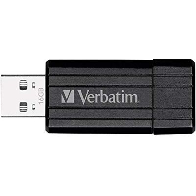 Verbatim USB-geheugenstick (16 GB, intrekbaar, USB 2.0) zwart Verbatim USB-geheugenstick (16 GB, intrekbaar, USB 2.0) zwart