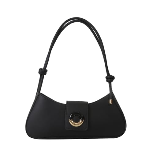 YIUPEDRFG Onderarmtas voor dames Premium passende maat Mode Dames Chique Lock-schouder Crossbodytassen PU-cadeau-ideeën, Zwart