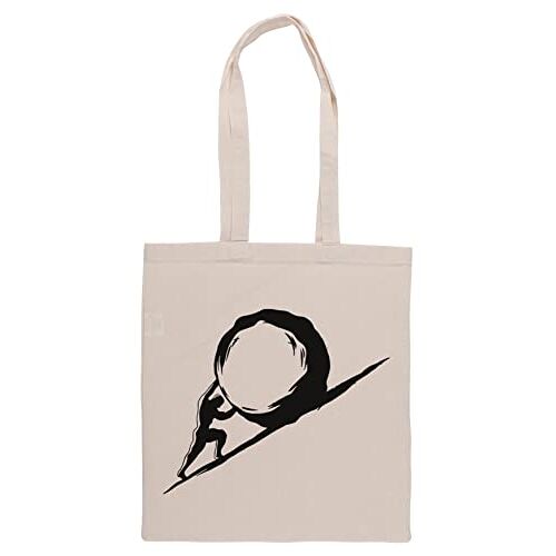 Luxogo Sisyphus-filosofie Winkeltassen Groceries Beige Shopping Bag