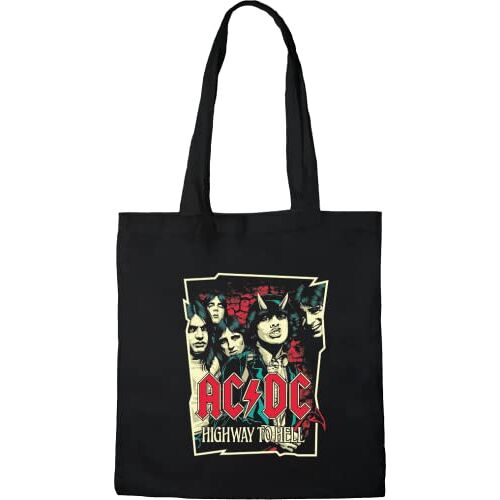 cotton division TOTE BAG ACDC ACDC GROUP, Referentie: BWACDCRBB003, zwart, 38 x 40 cm, zwart, Utility