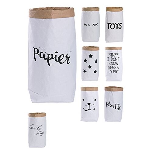 Lifestyle Lover Papieren zak papieren tas rond kraftpapier zak vuilnisemmer bruin wit 'papier'