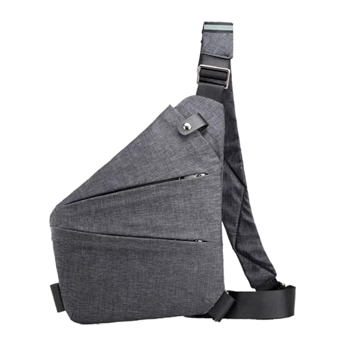 UnoSheng Riem met zakken, persoonlijke tas voor op reis, persoonlijke tas voor mannen, persoonlijke flex-tas, sjerptas, rechter schoudertas, kleine set, grijs, Eén Maat
