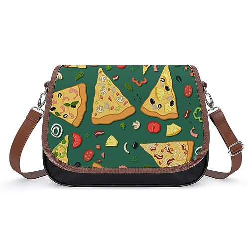 OTRAHCSD Schoudertas, heerlijke pizza crossbody tas, lederen handtas voor dames, reizen, werk, dagelijks gebruik, Heerlijke Pizza, Eén maat