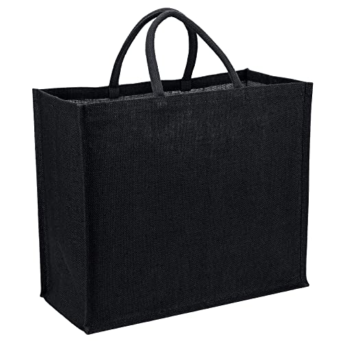 La cordeline Boodschappentas, zwart, jute, 25 l, comfortabele handgreep, boodschappentas, boodschappentas