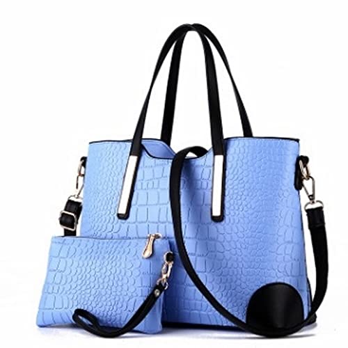 SSWERWEQ Handtassen voor dames 2 stks/set vrouwen tas nieuwe handtassen for mode vrouw handtassen tote lederen schoudertas dames handtassen (Color : Dark bule)