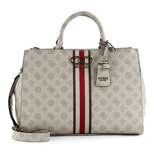 GUESS Nelka Status Satchel Cream Logo