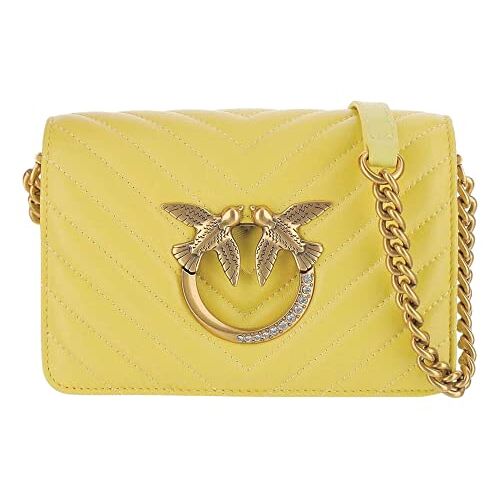 Pinko Love Click Mini Sheep Nappa CH handtas voor dames, H45Q_Giallo ACQUOSO-antiek goud, H45q_geel Acquoso-antiek goud