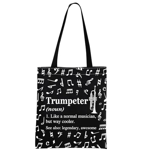 Generic Trompettist Gift Trompettist Waardering Gift Trompet Lover Gift Trompettist Tote Bag voor Trompet Speler, Trumpeter Zwarte Tote