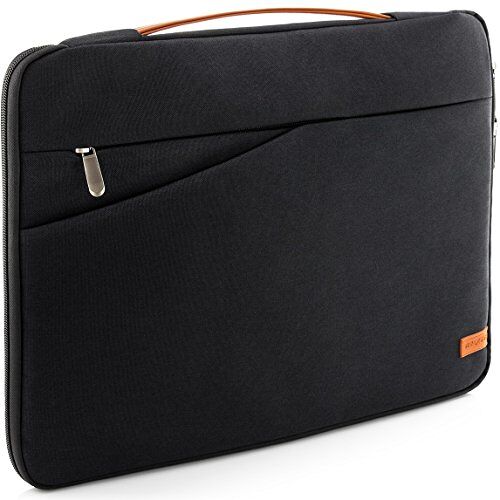 deleyCON 15,6" (39,62cm) Notitieboekje Tas voor Netbook Laptop Laptoptas van Robuust Nylon 2 Accessoirevakken Verstevigde Gewatteerde Wanden Zwart