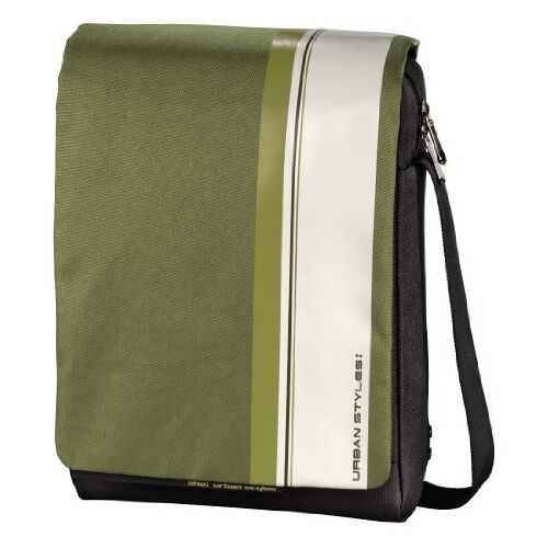 Hama aha: Hyde Messenger tas voor netbook/tablet-pc groen/wit