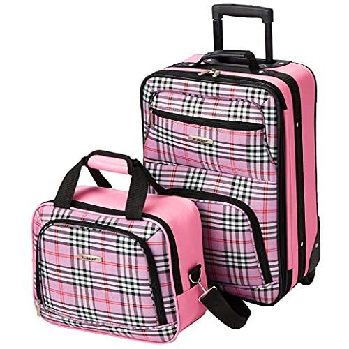 Rockland Fashion Softside Bagageset, Roze kruis, Eén maat, Fashion Softside bagageset