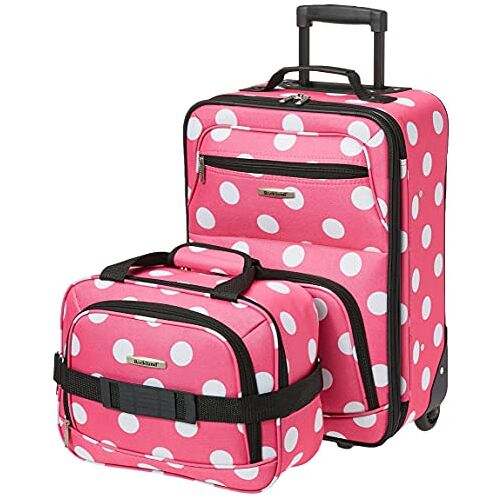 Rockland Fashion Softside Bagageset, Roze stippen, Eén maat, Fashion Softside bagageset