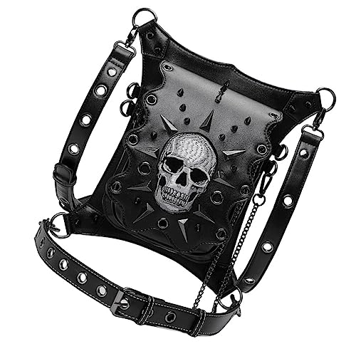 VALICLUD 1 St Schedel Zak Schedel Punk Tas Schedel Draagtas Punk Schedel Crossbody Tas Gotische Schoudertas Tassen in Punkstijl Schoudertas Punker Vrouw Tas Metaal Ketting Zak Vrouwen Punk-