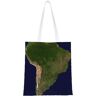 DEHIWI Zuid-Amerika Satellietbeeld Canvas Tote Bag Herbruikbare Boodschappentassen Schoudertas Voor Vrouwen Meisje Winkelen, Zwart, Eén maat