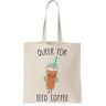 Functon+ Queer For Iced Coffee Canvas Tote Bag Natural, Beige