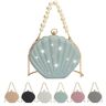 CXINLky Schelptas, tas pailletten, schelptas dames, tas glitter mooie schelp parel crossbody schouder glanzende avondtas, parel schelp handtas, glitter tas, b-Blauw