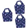 MAGICLULU 3Pcs Opvouwbare Boodschappentas Boodschappentas Opvouwbare Boodschappentas Draagbare Boodschappentas Handtassen Opvouwbare Boodschappentassen Bedrukte Boodschappentas Wandelen