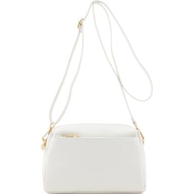FashionPuzzle Triple Zip Kleine Crossbody Tas, Kleur: wit., One Size FashionPuzzle Triple Zip Kleine Crossbody Tas, Kleur: wit., One Size