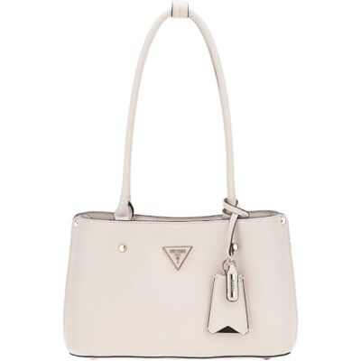 GUESS Meridian Shoulder Satchel Handtas voor dames, ivoor GUESS Meridian Shoulder Satchel Handtas voor dames, ivoor