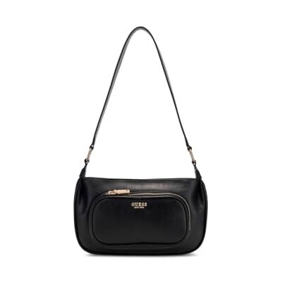 GUESS schoudertas Bronna Shoulder Satchel Bag Black zwart GUESS schoudertas Bronna Shoulder Satchel Bag Black zwart